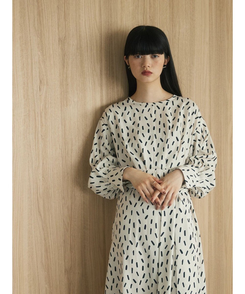 Green Parks armonia．スクエアドットプリントタックワンピース 