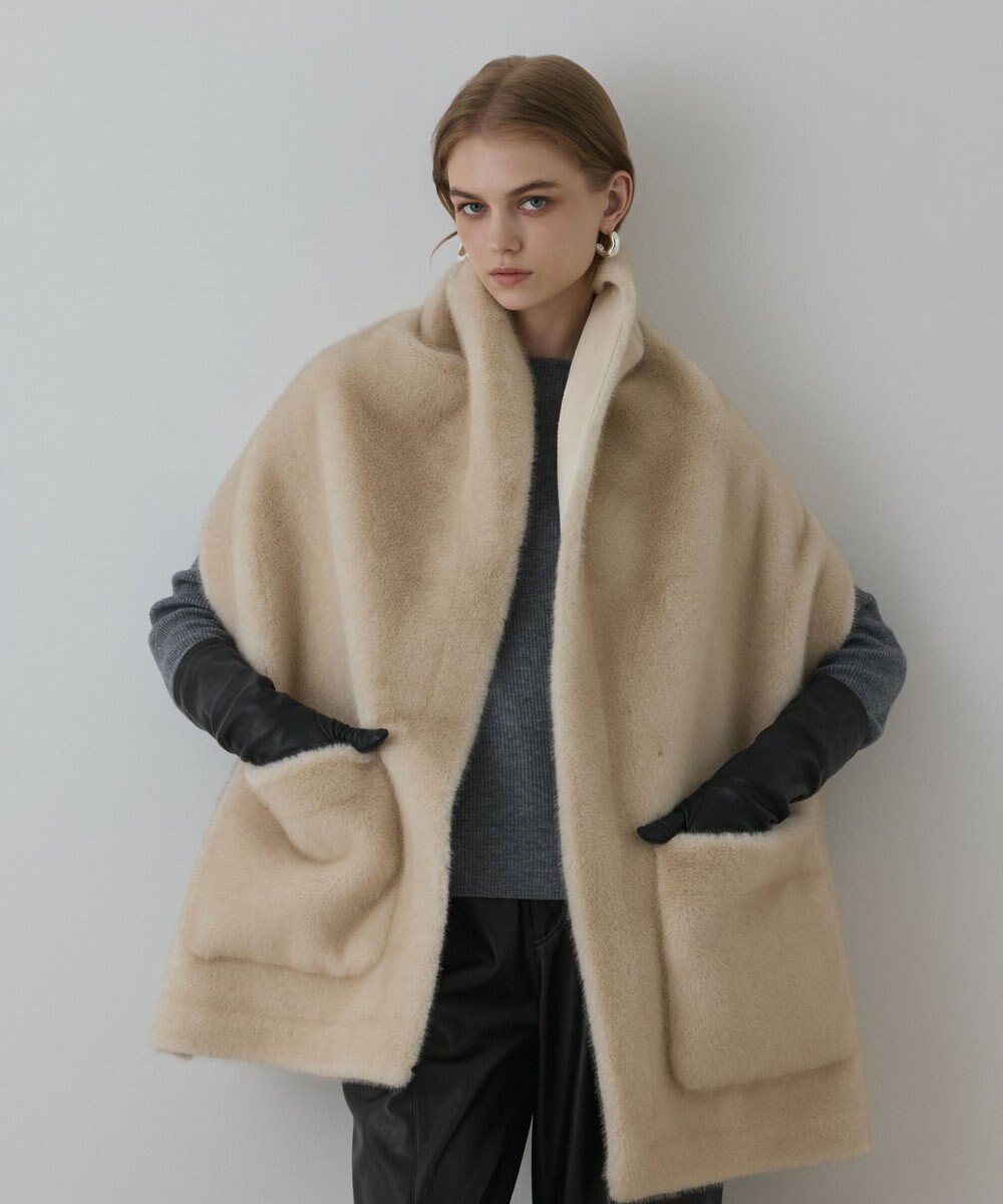 GRACE CONTINENTAL フェイクミンクストール 