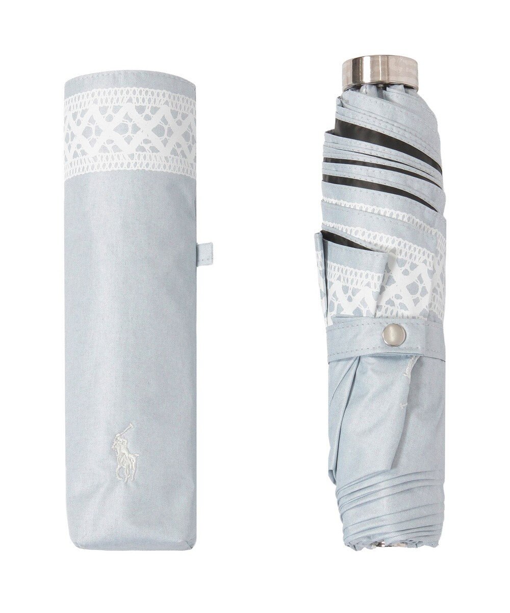 MOONBAT 【WEB限定/ 遮光率100％/遮熱/UV】POLO RALPH LAUREN（ポロ ラルフローレン）晴雨兼用日傘 ワンポイント ポロポニー レース 折りたたみ傘 