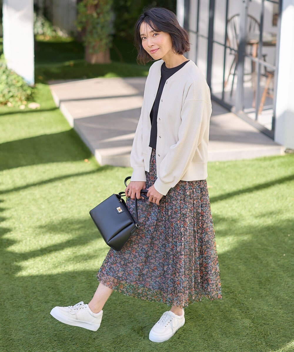 ANY リングドットボタンカーディガン 