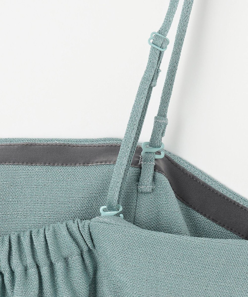 自由区 L 【セットアップ対応・接触冷感・洗える】リネンライクシンセティックキャミ ビスチェ 