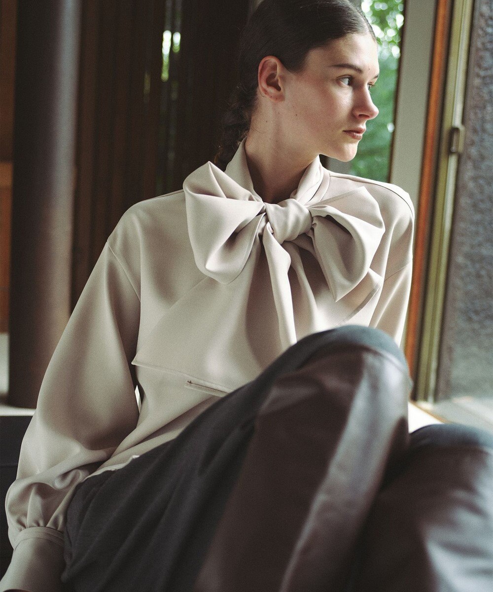 #Newans 【洗濯機可】ビックリボンパウダリーブラウス 