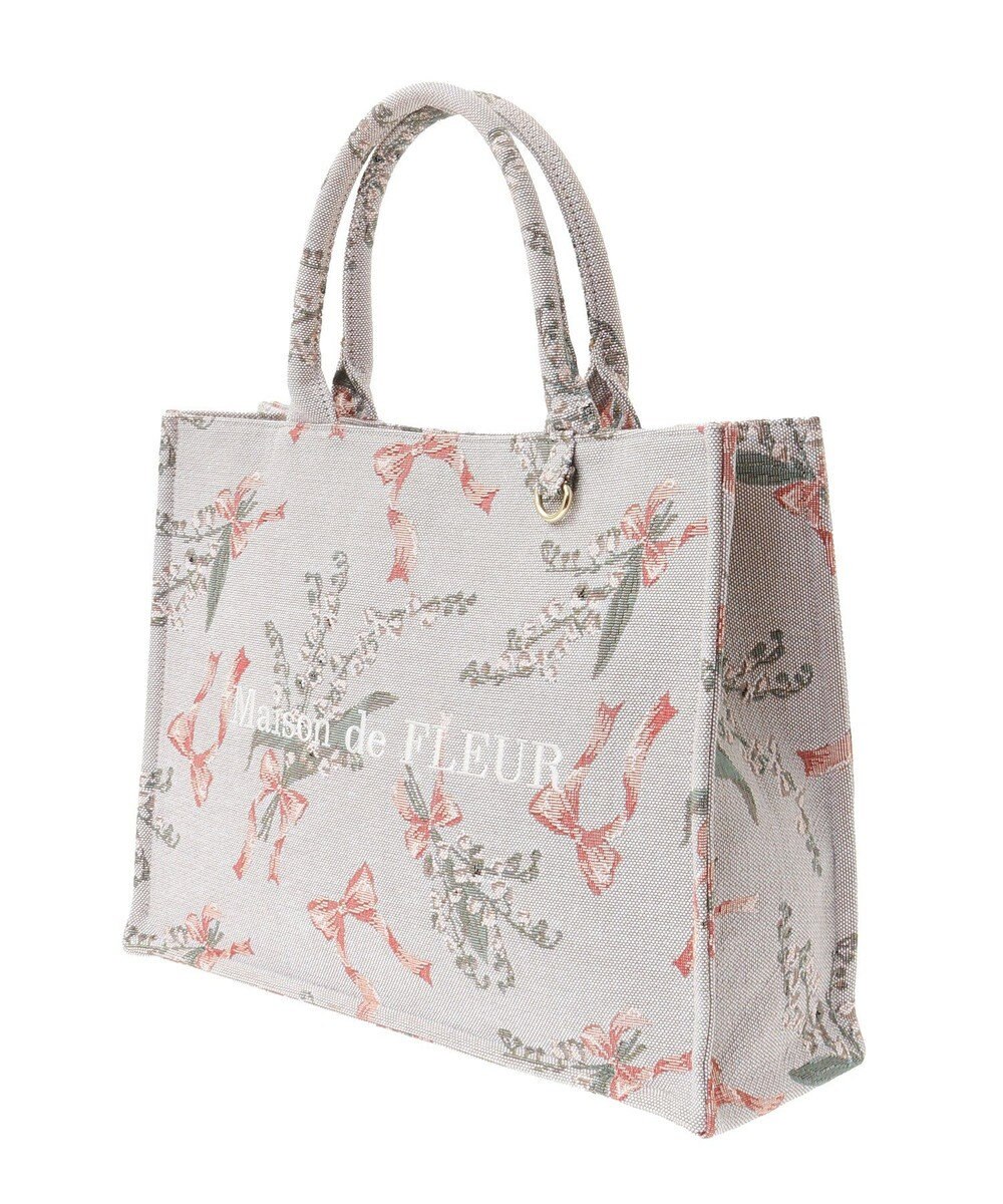 Maison de FLEUR すずらん柄ゴブランスクエアトートバッグ 