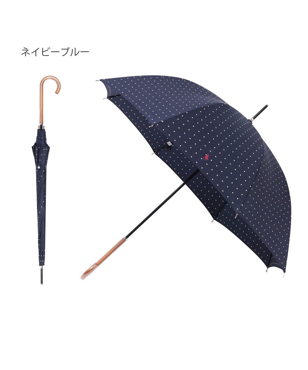 MOONBAT POLO RALPH LAUREN（ポロ ラルフローレン)ドット×ロゴ 雨傘 長傘 