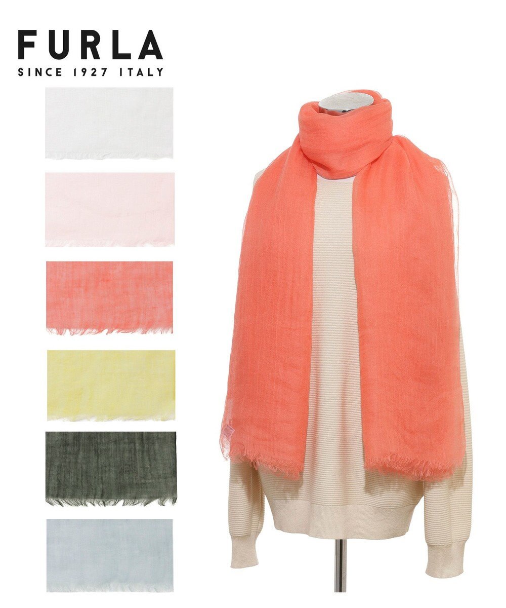 MOONBAT FURLA (フルラ) 無地ストール 麻 カシミヤ  180cm×85cm  手洗い可能 
