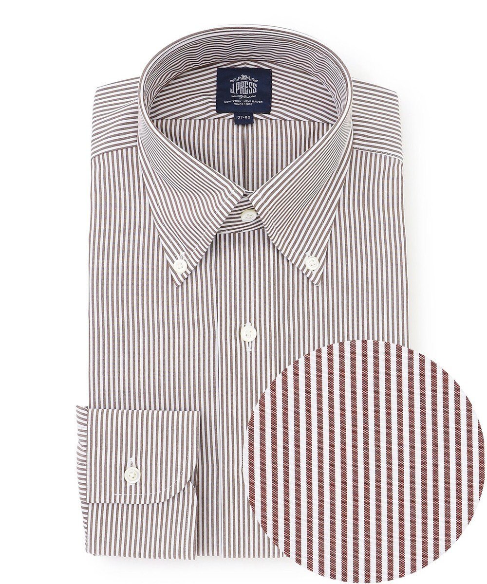 J.PRESS MEN 【PREMIUM PLEATS / 形態安定】ロンドンストライプ ドレスシャツ / B.D. 