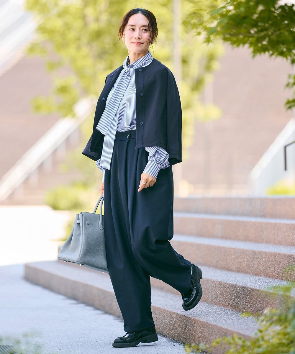 #Newans 【洗濯機可】ステッチデザインリボンタイブラウス 