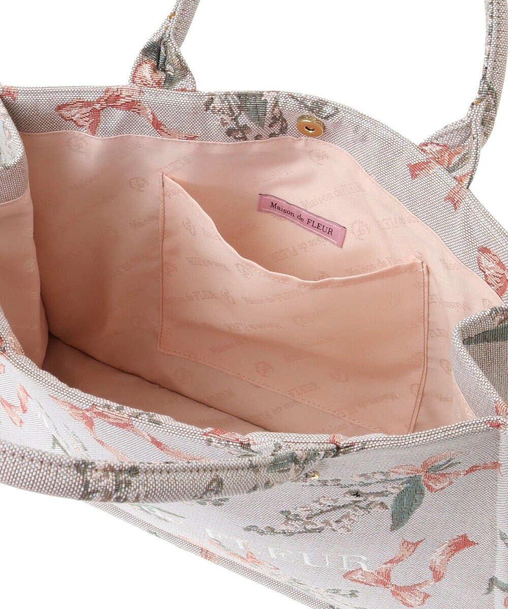Maison de FLEUR すずらん柄ゴブランスクエアトートバッグ 