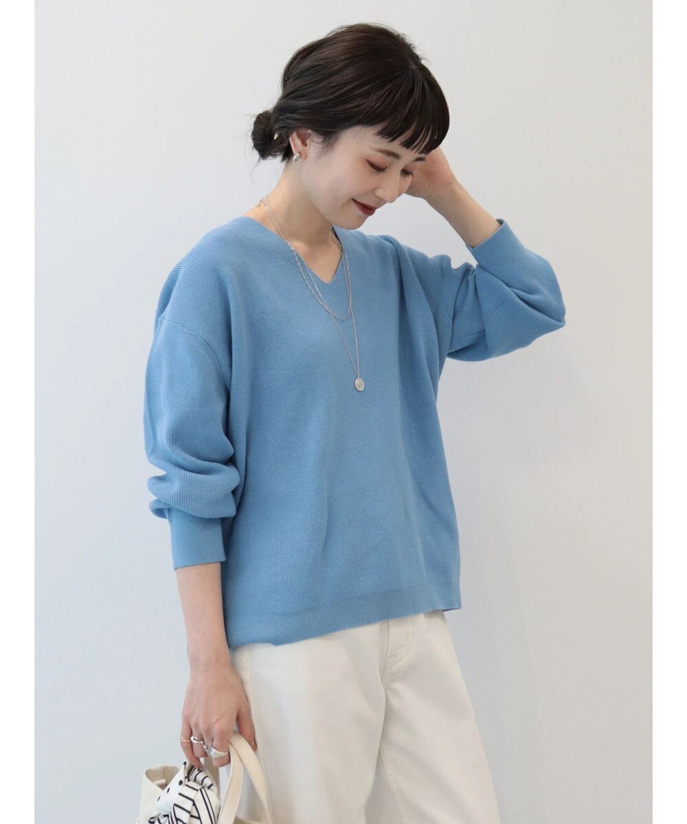 AMERICAN HOLIC Ｖネック片畦ニットプルオーバー 