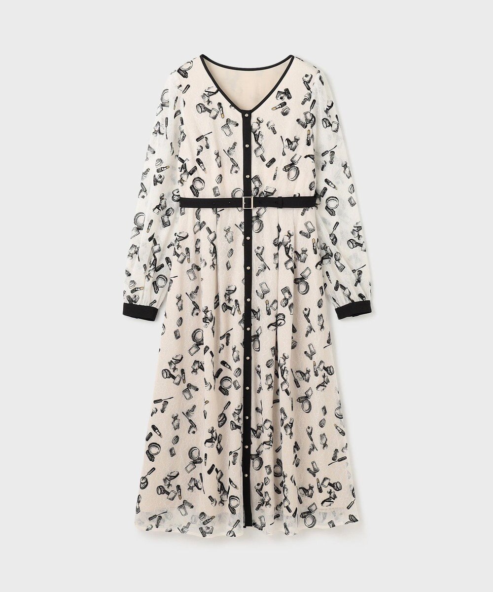 GRACE CONTINENTAL コスメフロッキープリントワンピース 