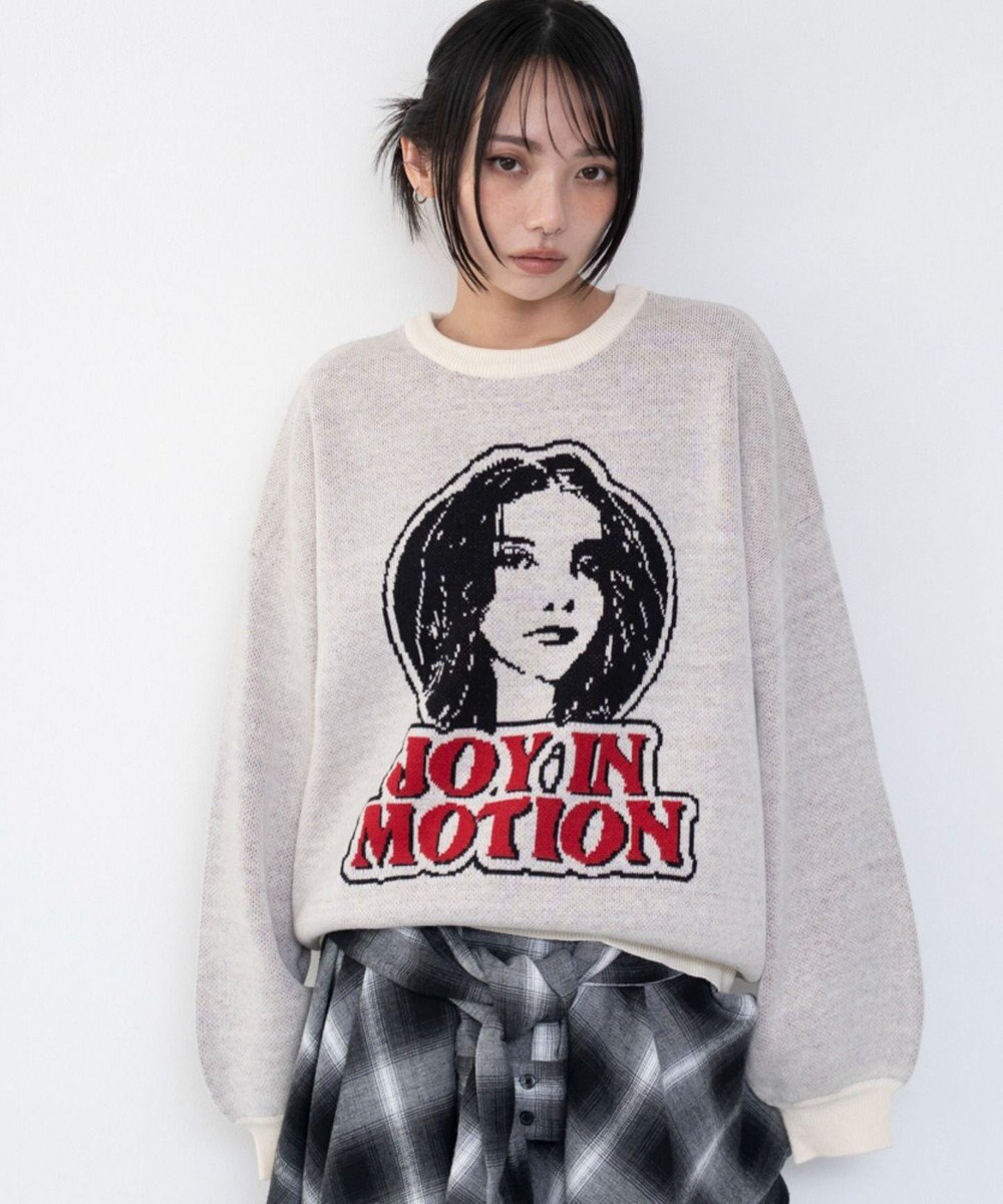 WEGO グラフィックニットプルオーバー 