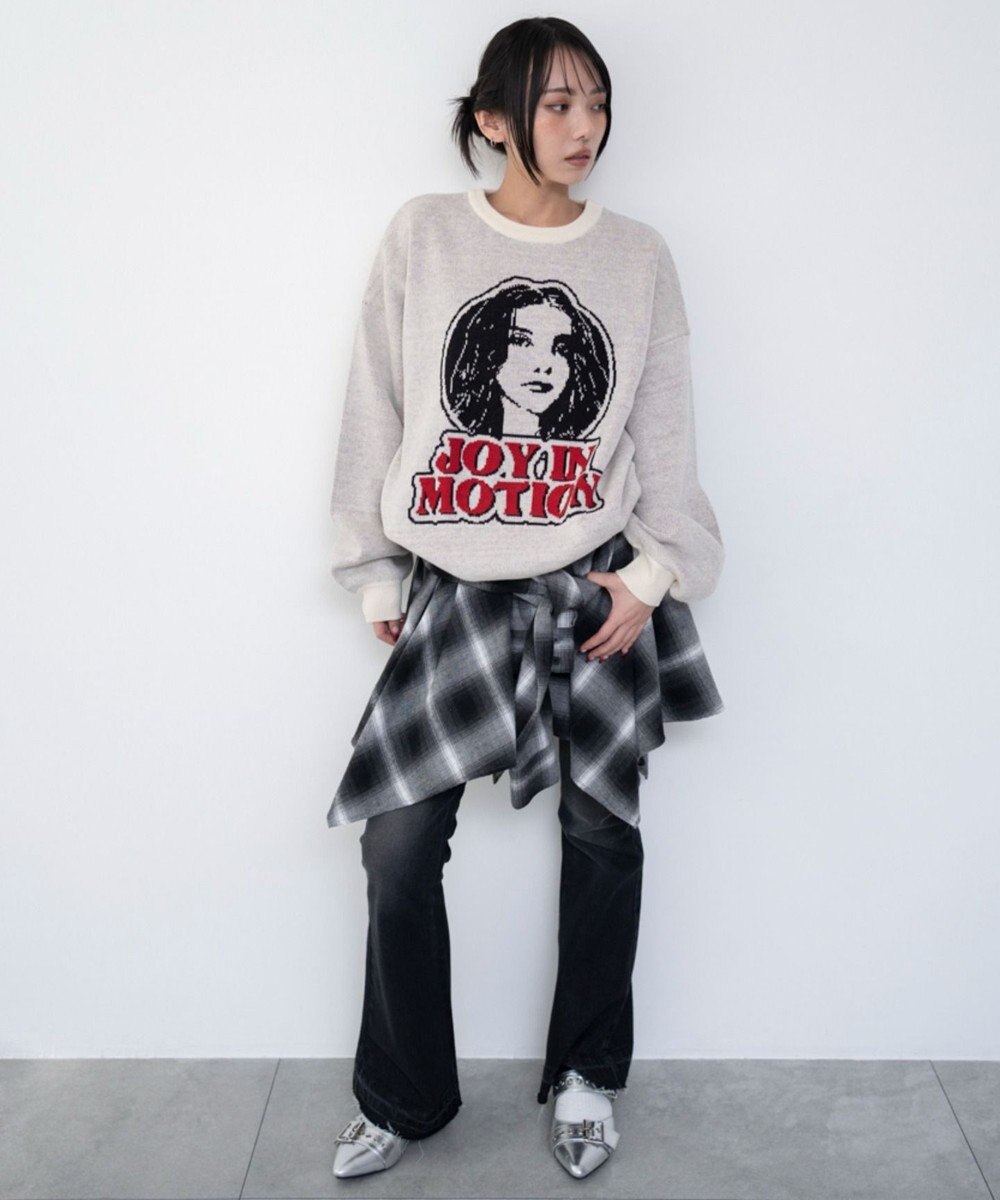 WEGO グラフィックニットプルオーバー 