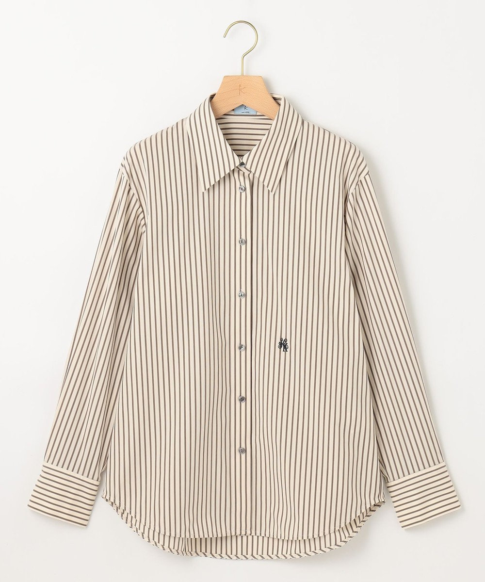 組曲 【ボウタイ付き】コンパクトシャーティング ストライプシャツ 