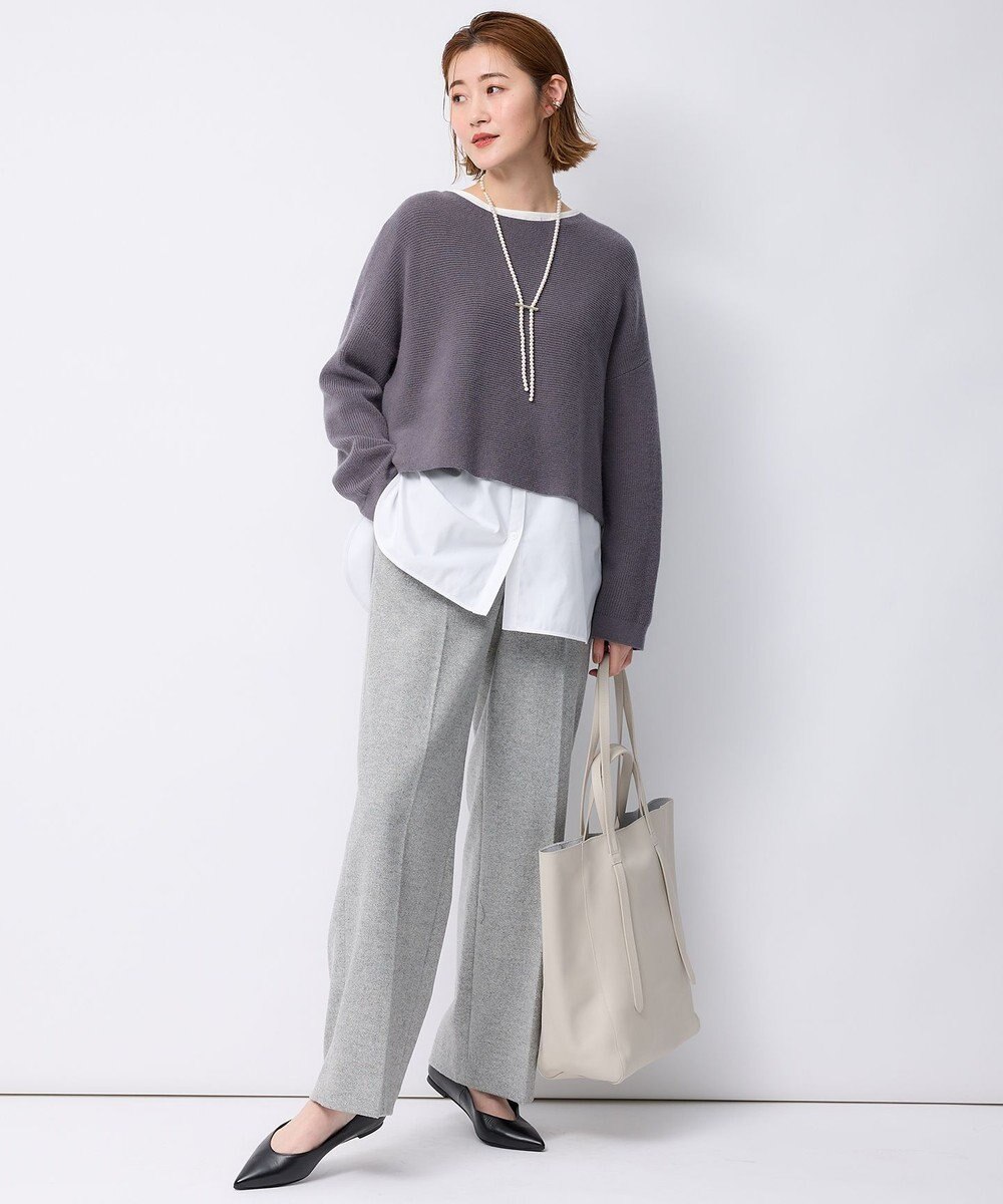 23区 【洗える】コットンベアジャージーコンビ カットソー 