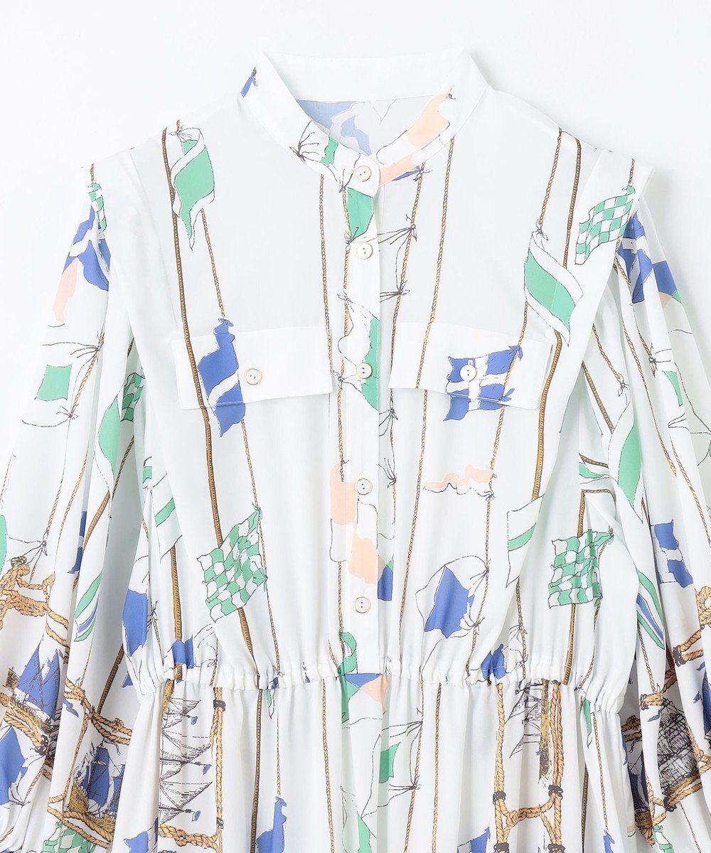 GRACE CONTINENTAL セーラープリントワンピース 