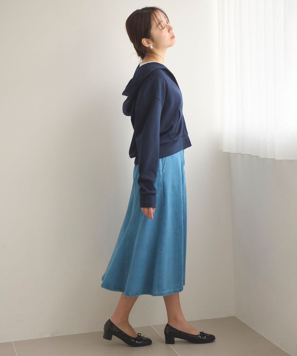 Feroux 【洗える】ダブルジップダンボールロゴ パーカー 