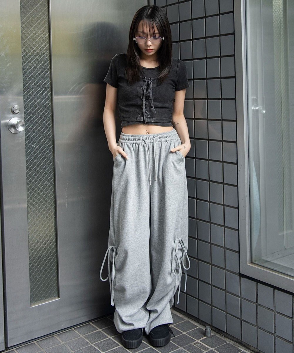 WEGO ヴィンテージライクレースアップT 