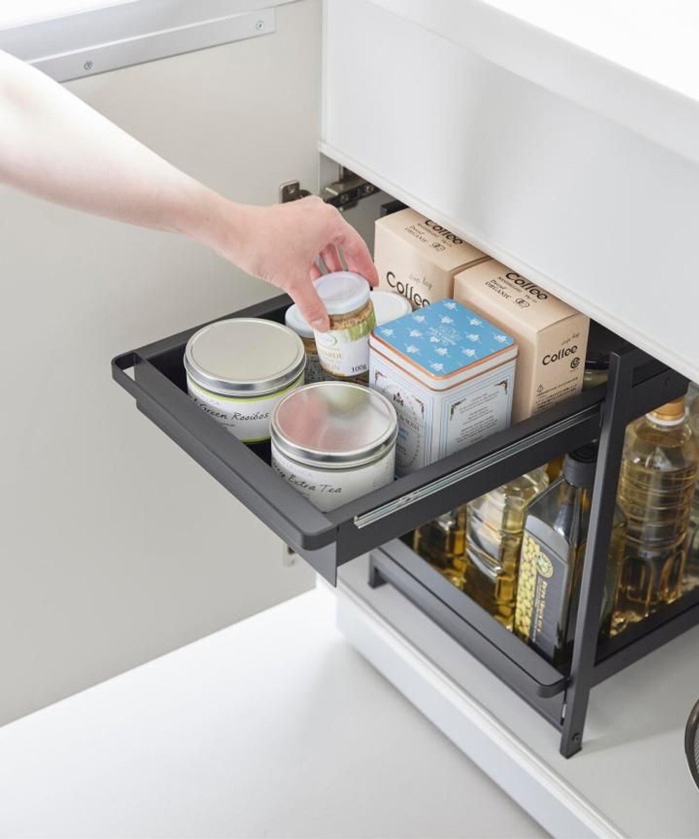 tower シンク下スライドラック タワー 2段 ブラック 