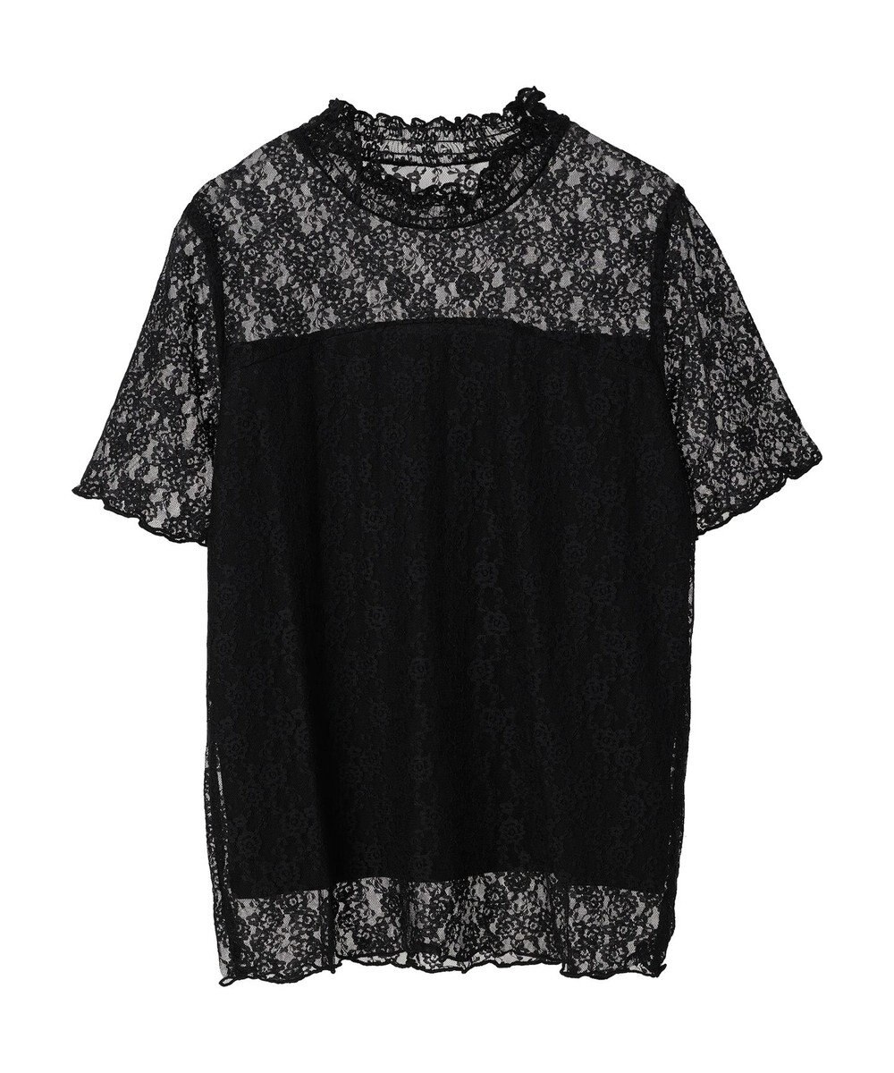 earth music&ecology レースドッキング半袖プルオーバー 