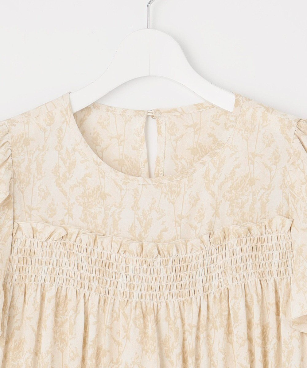 Feroux 【洗える】フラワープリントドロスト ワンピース 