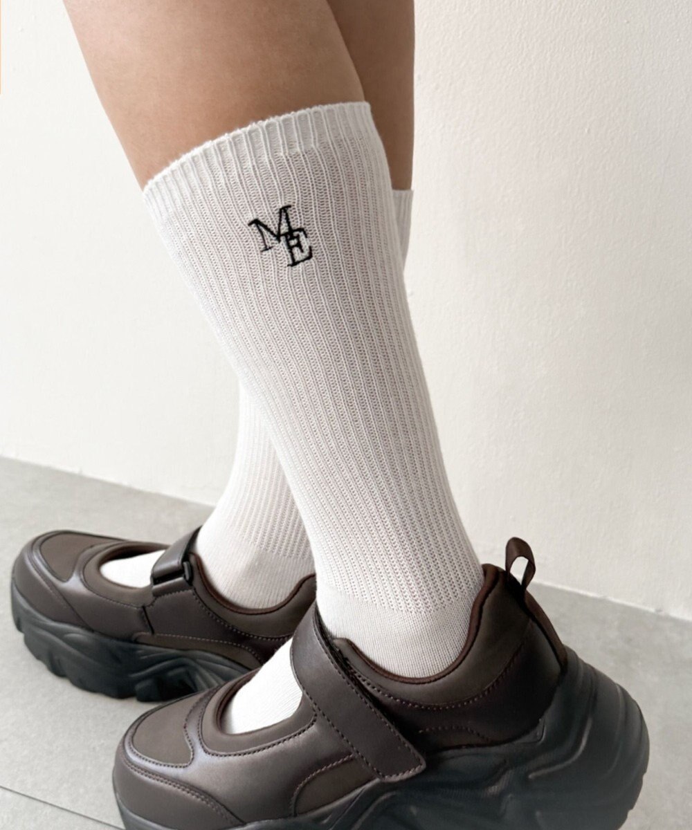 WEGO 刺繍ロゴローゲージゆるリブソックス 