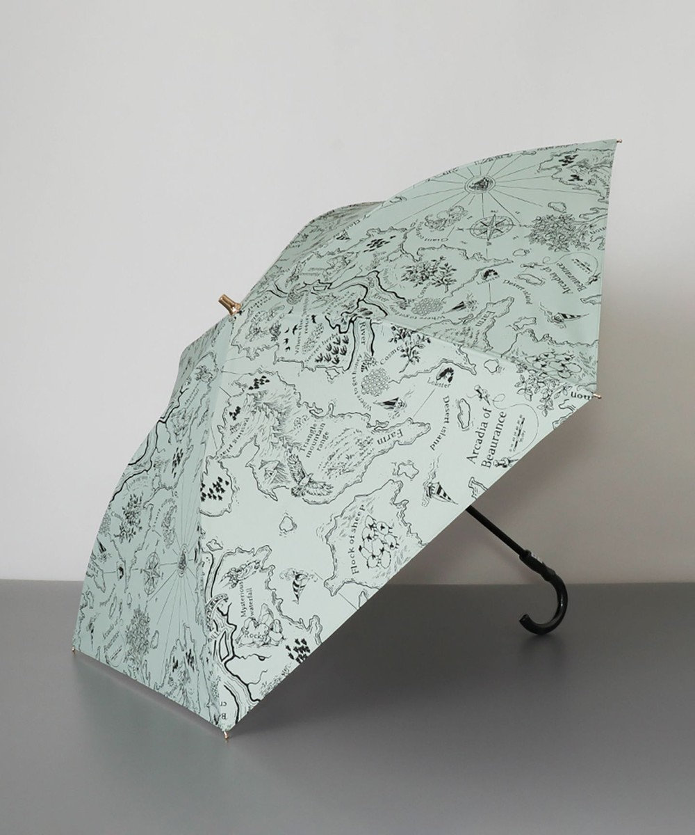 AURORA Beaurance （ビューランス）プリント晴雨兼用傘（2段折り畳み・トップフラット） ミントグリーン