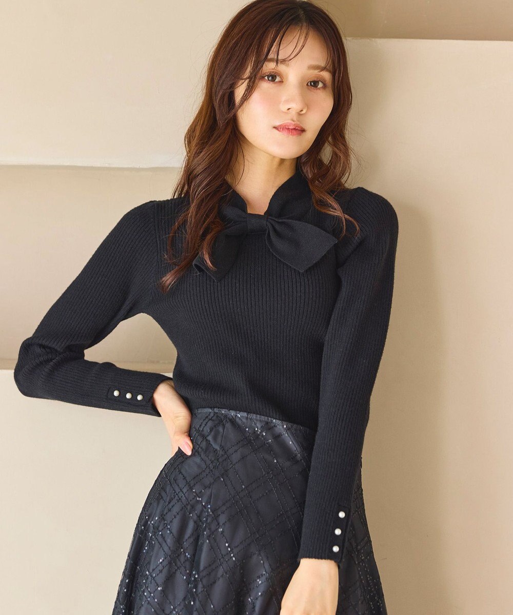 Feroux 【先行予約】リボンタイリブ ニット 