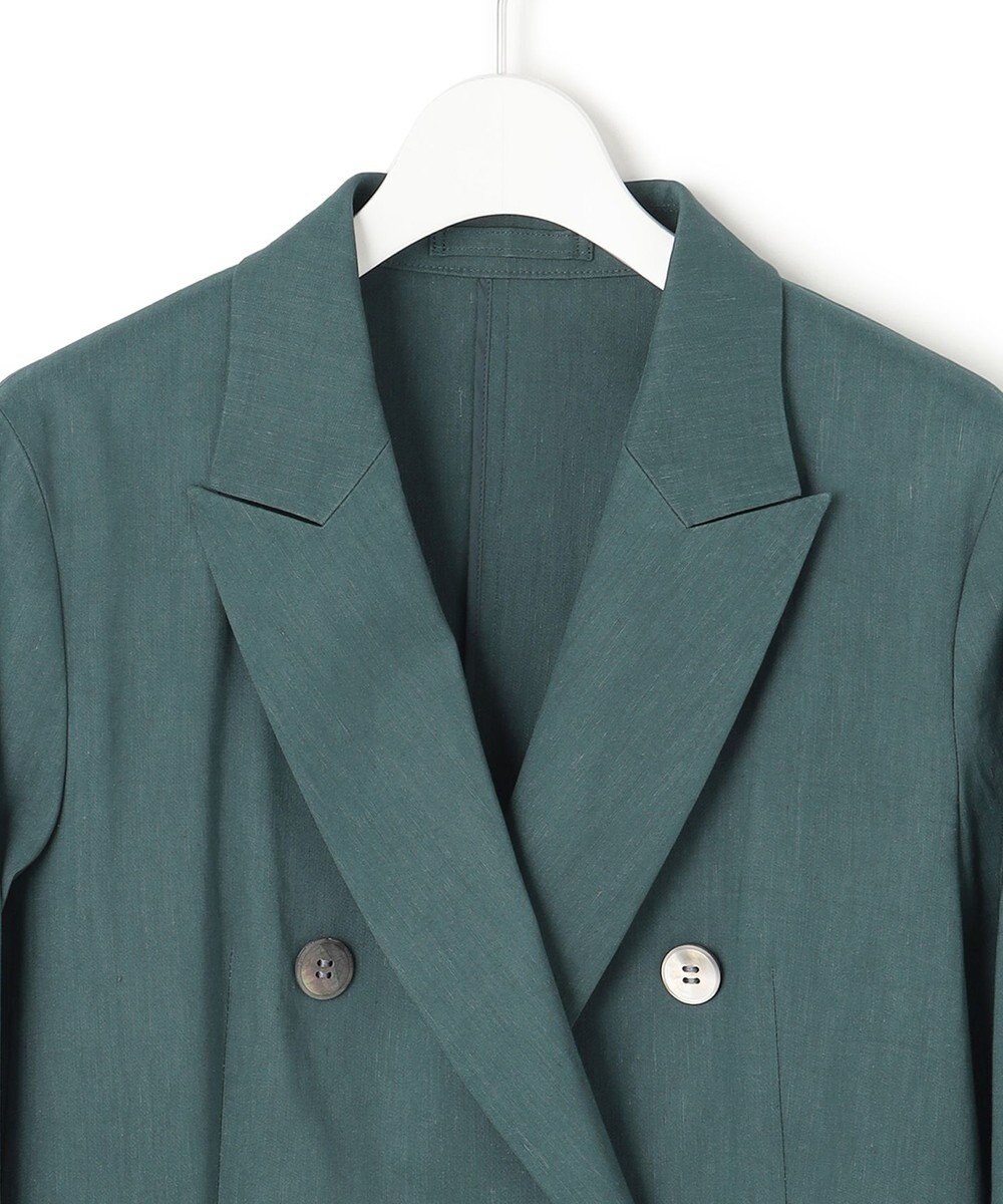 23区 【洗える】リネンレーヨンストレッチ ダブル ジャケット 