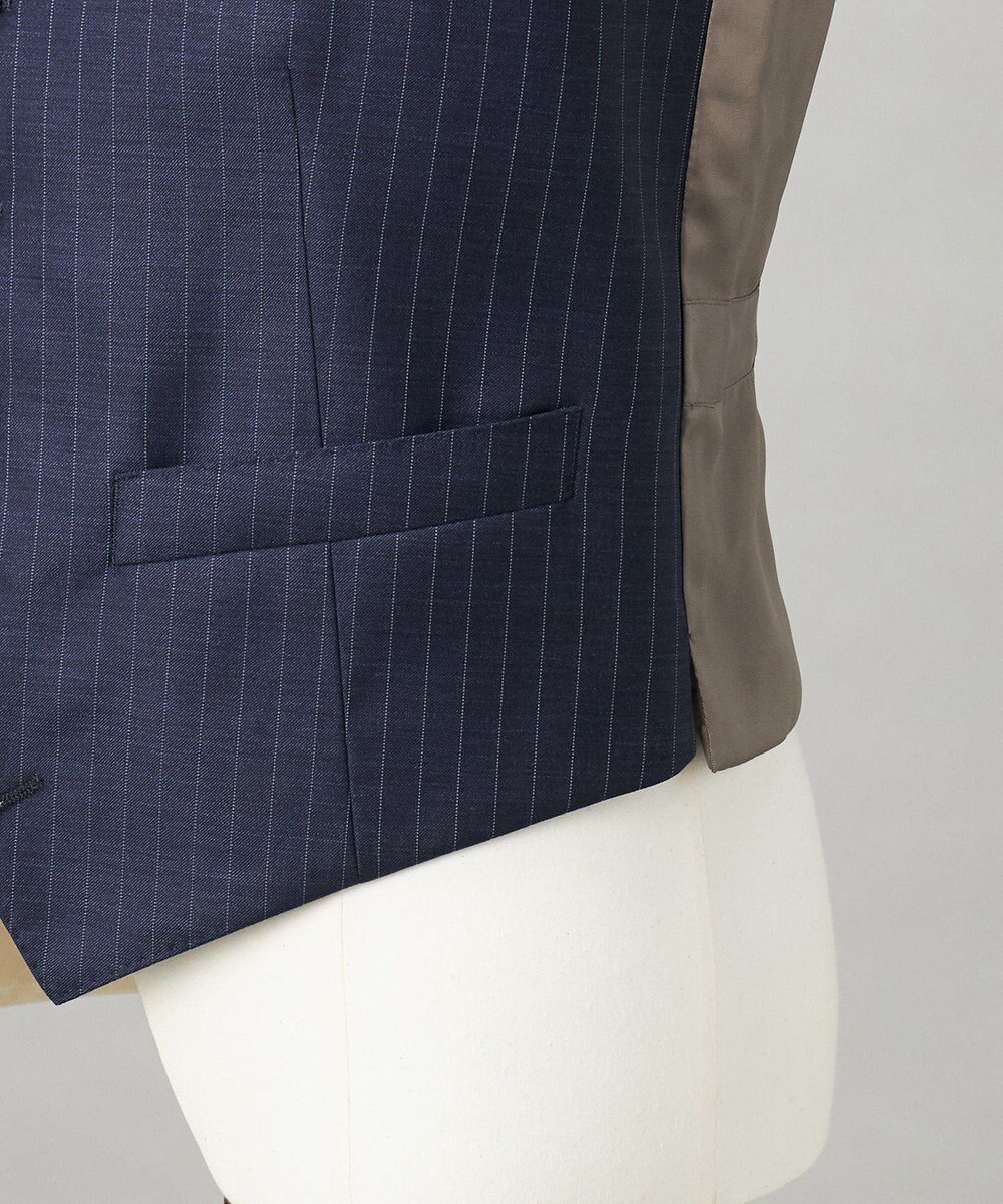 GOTAIRIKU 【Loro Piana Fabric】365 通年 3ピーススーツ(ネイビーストライプ) 