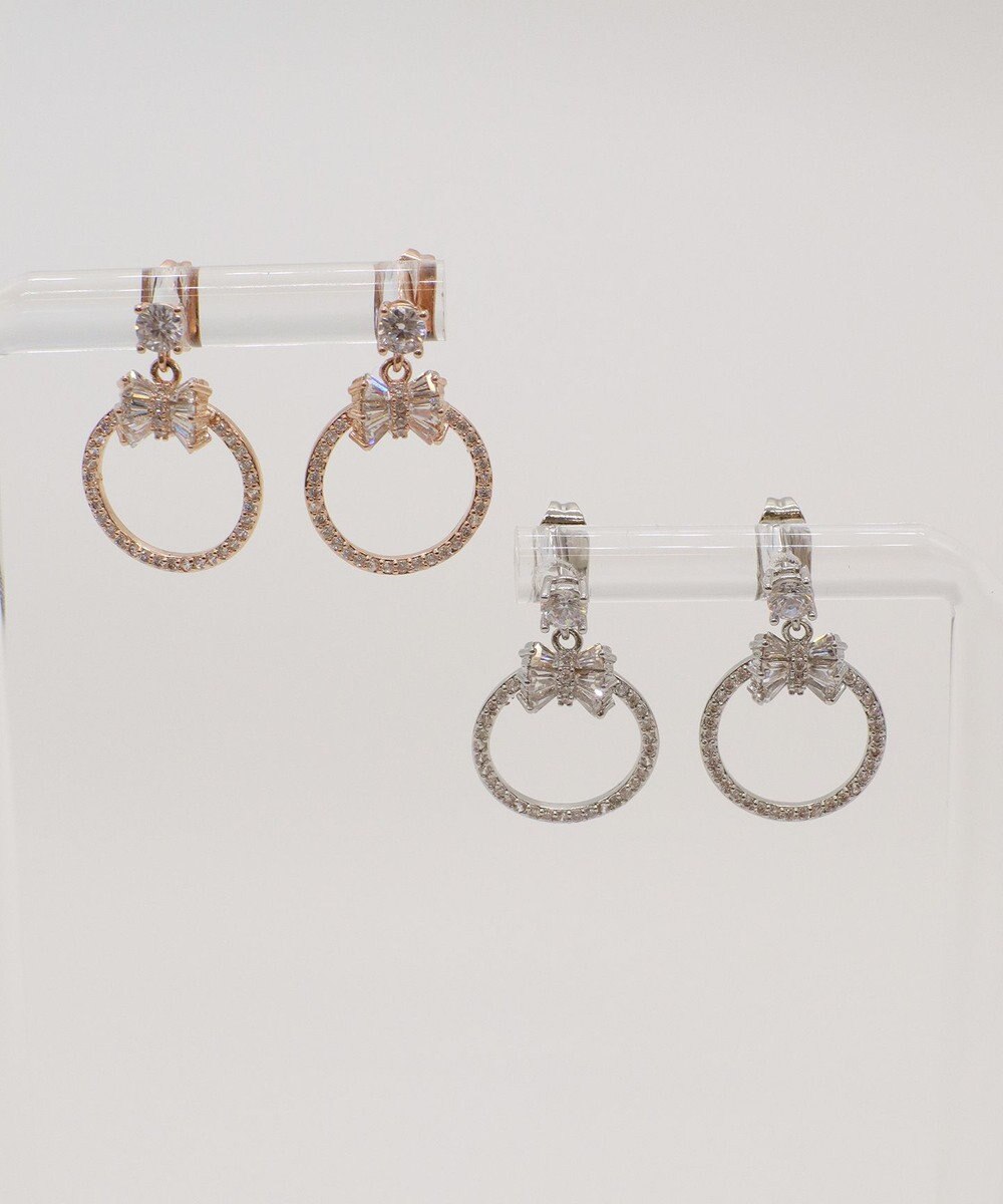 Tiaclasse 【金属アレルギー対応】リボンサークルピアス 