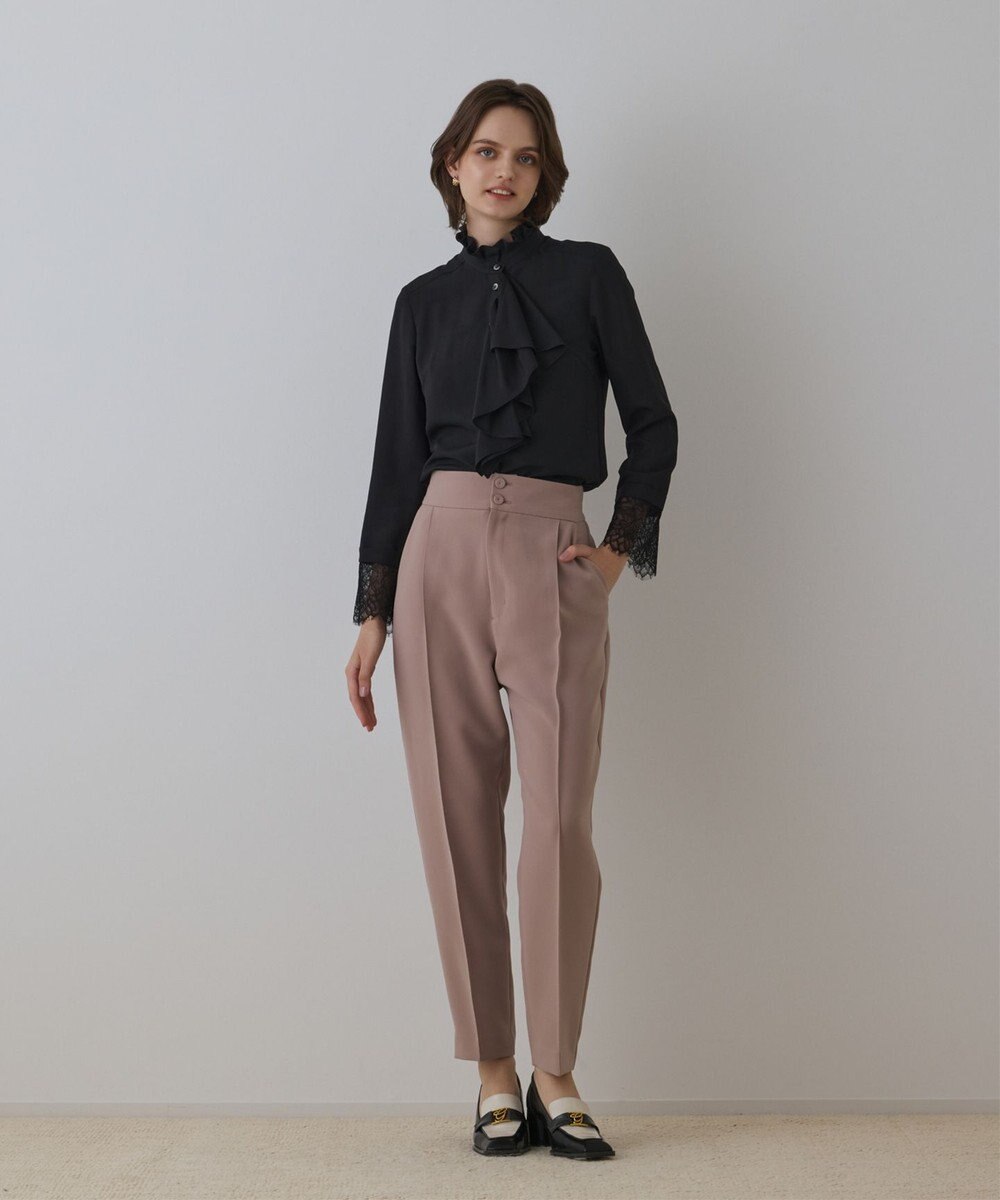 GRACE CONTINENTAL ハイウエストテーパードパンツ 