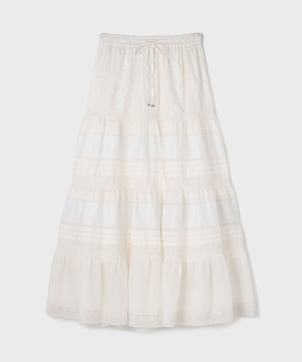 GRACE CONTINENTAL ピンタックティアードスカート 