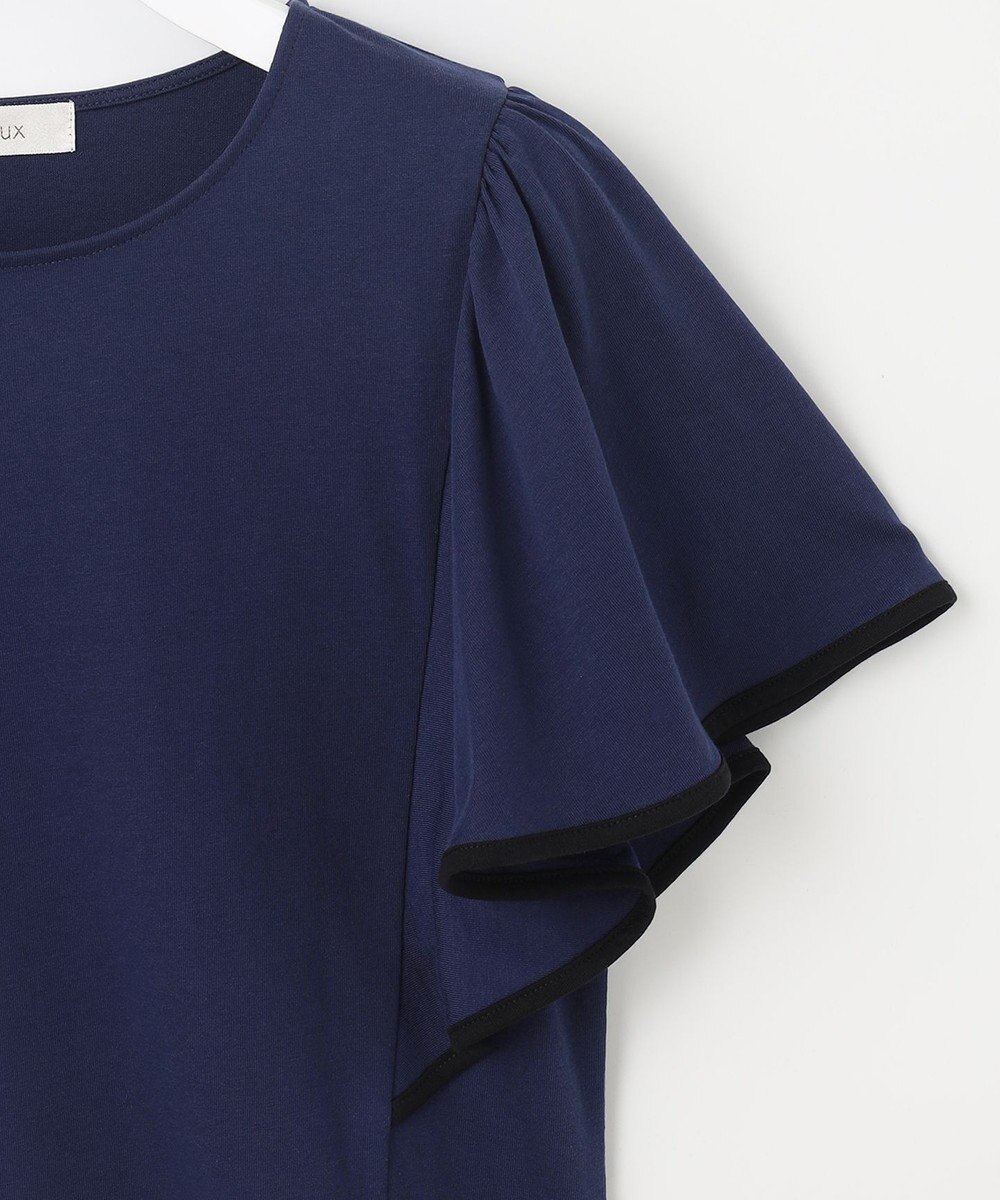 Feroux 【UVケア】バイカラーラッフルスリーブ Ｔシャツ 