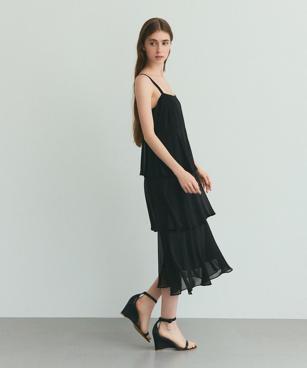 GRACE CONTINENTAL シフォンケープドレス 