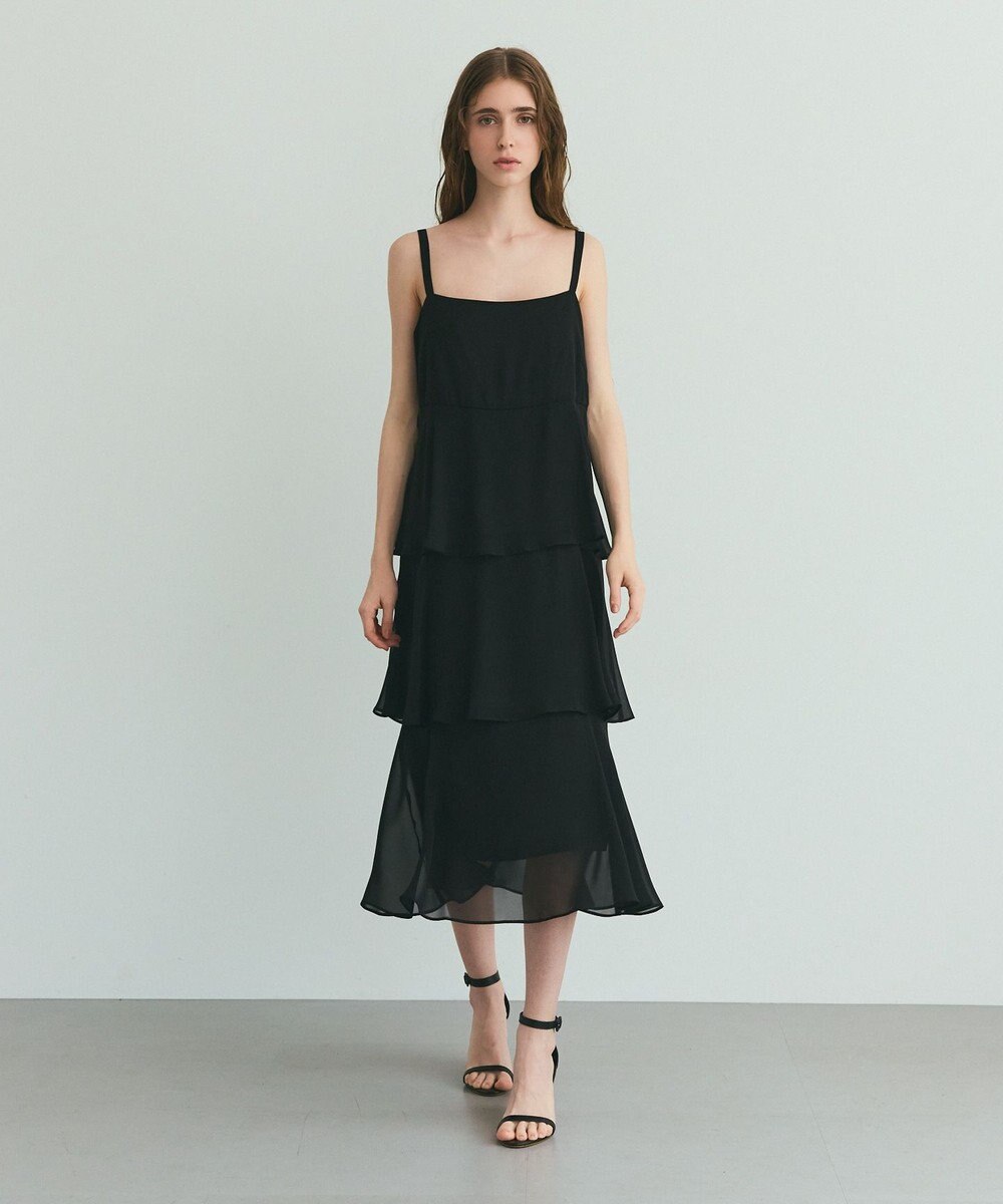 GRACE CONTINENTAL シフォンケープドレス 