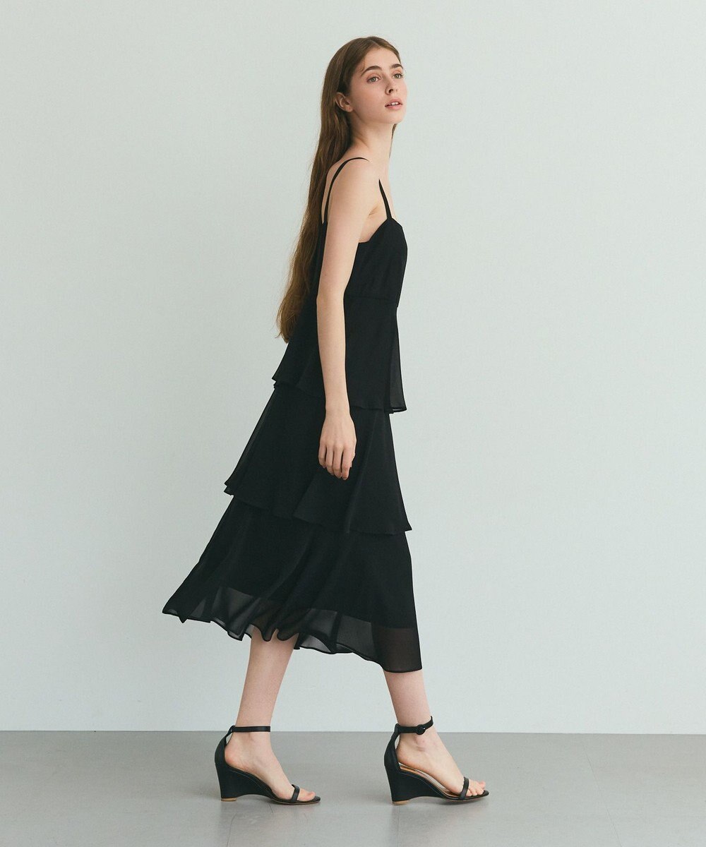 GRACE CONTINENTAL シフォンケープドレス 