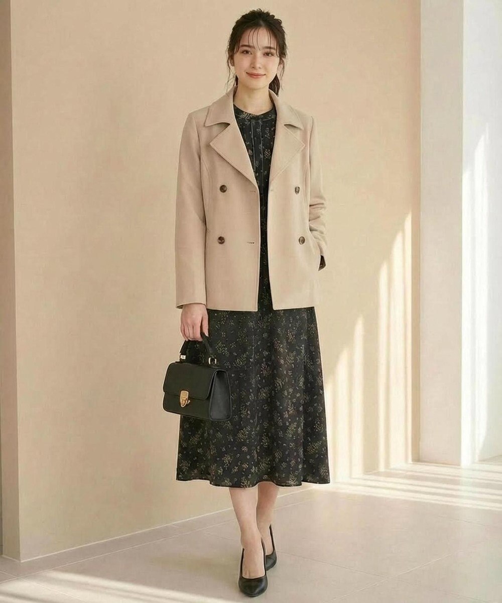 ANY SIS L 【洗える】ベーシックハーフ トレンチコート 