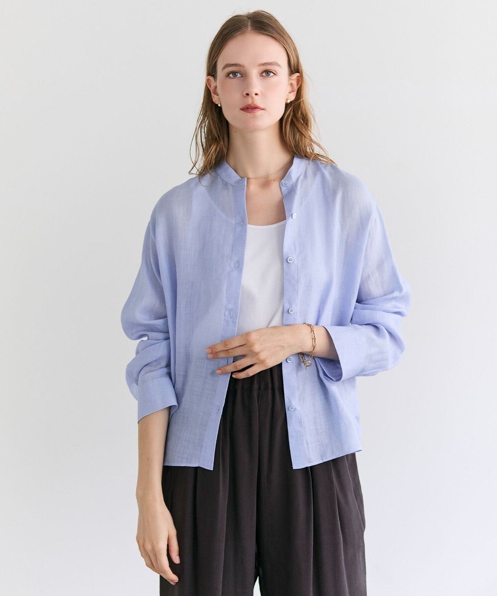 BEIGE， HALITE / リネンシアー オーバーサイズシャツ 