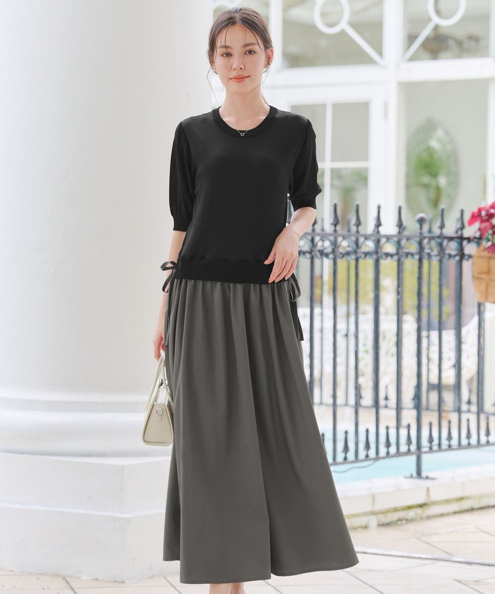 Tiaclasse L 【洗える】ニットドッキングワンピース 