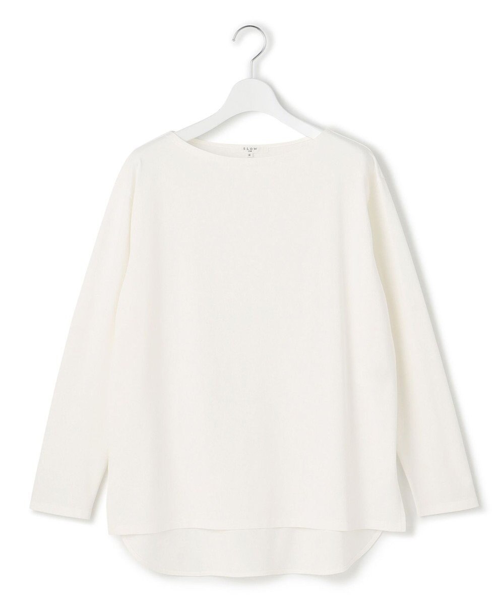 23区 【SLOW/一部店舗限定】ギザコットンボーダー ボートネックカットソー 