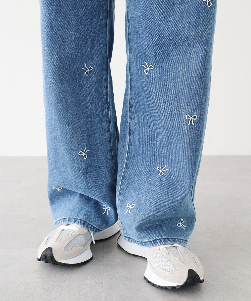 Green Parks ・Ｄｏｕｂｌｅ　Ｆｌａｇｓ　リボン刺繍ストレートデ 