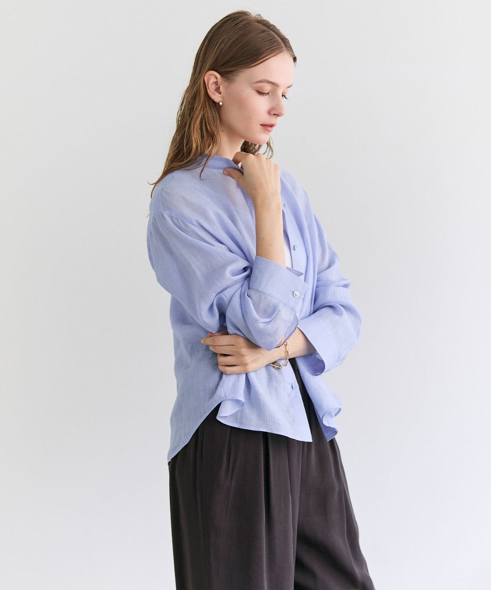 BEIGE， HALITE / リネンシアー オーバーサイズシャツ 