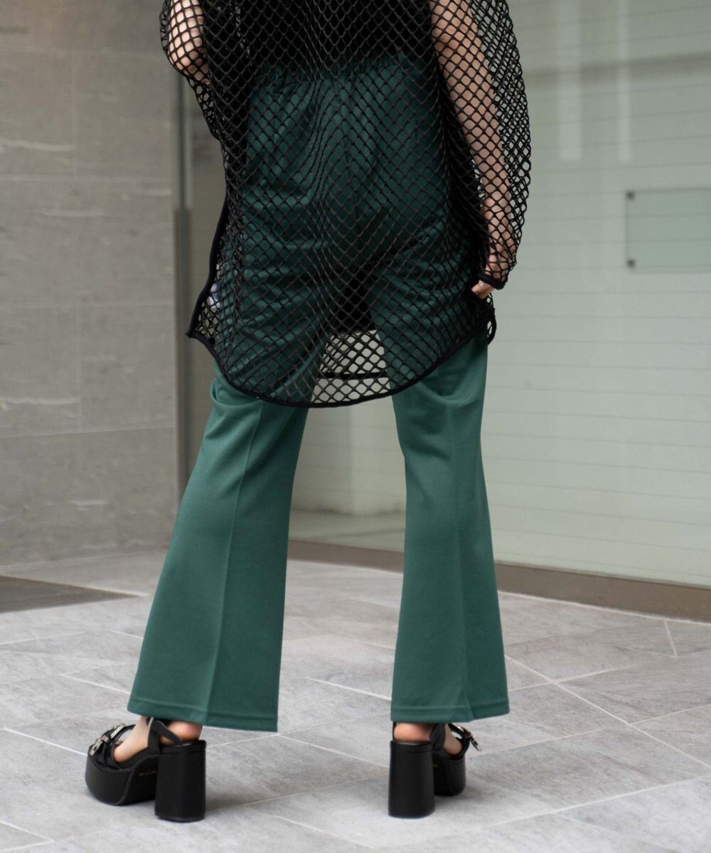 WEGO ポンチセンタープレスフレアパンツ 