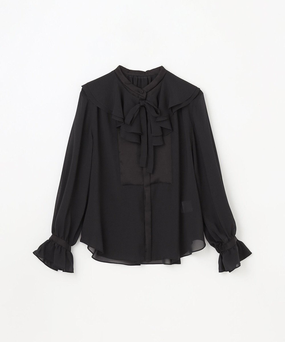 GRACE CONTINENTAL シアーラッフルカラーブラウス 