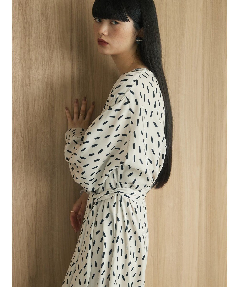 Green Parks armonia．スクエアドットプリントタックワンピース 