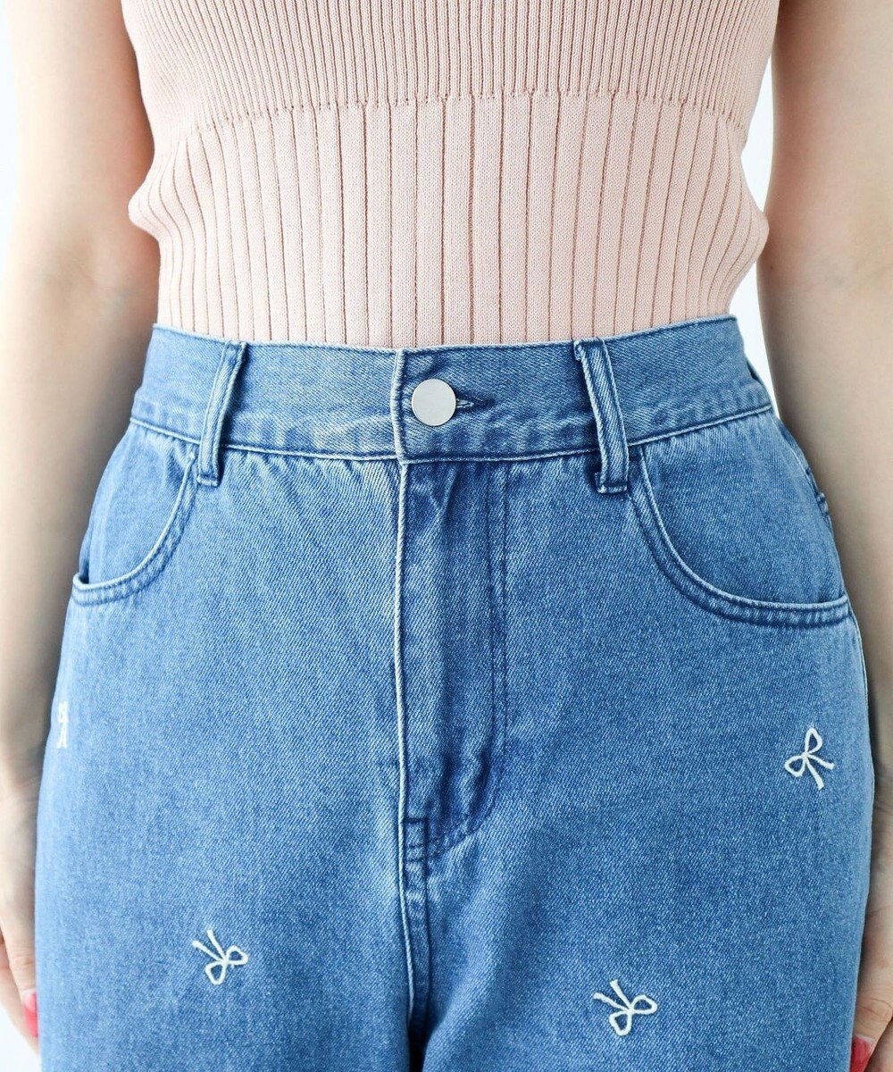 Green Parks ・Ｄｏｕｂｌｅ　Ｆｌａｇｓ　リボン刺繍ストレートデ 