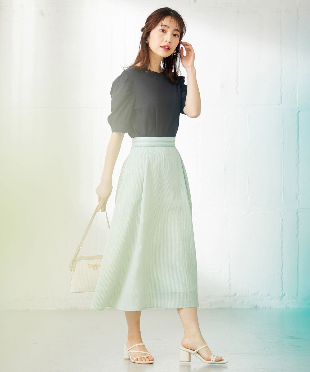 ANY SIS 【洗える】エアリーストライプ スカート 