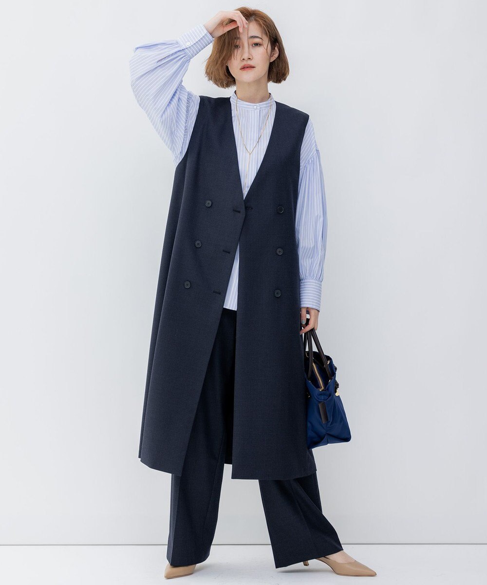 23区 S ウーステッドウールツイル ロング ジレ 