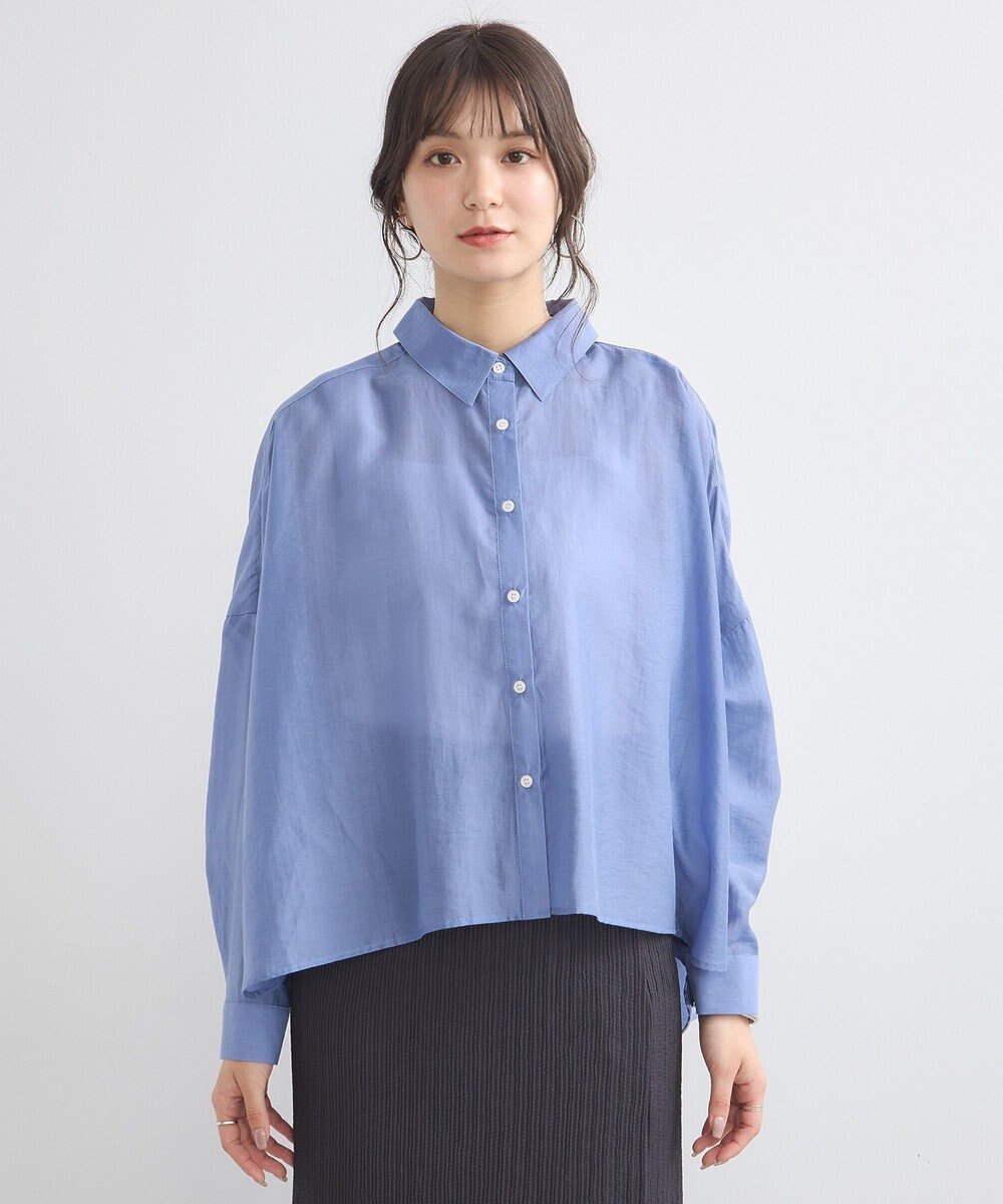 earth music&ecology ワイドシルエットシアーシャツ 