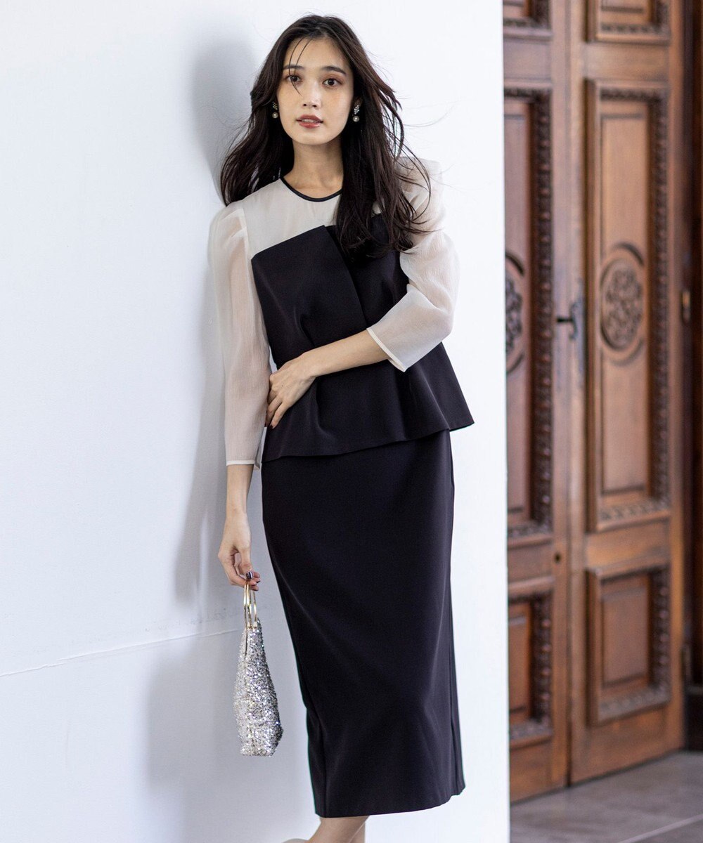 ANY SIS 【LilyCalin】ペプラムビスチェ ドレス 